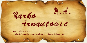 Marko Arnautović vizit kartica